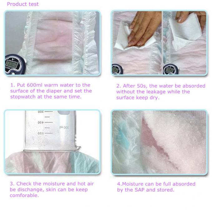Dry Surface Eco Friendly Baby Diapers With Wetness Indicator , Leakage ...