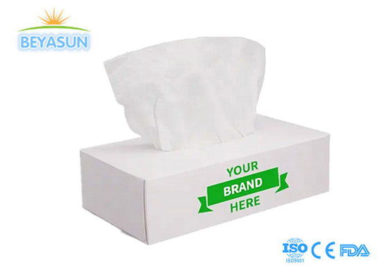 Soft Box Facial Tissue 2 Ply 11GSM 130sheets Virgin Wood Pulp White Flat Box Tissue Paper