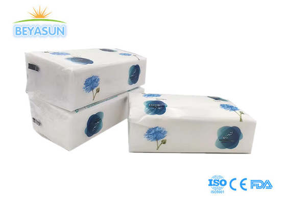 2ply Factory Custom White No-Embossing Thickened And Smooth Facial Tissue Paper With Printed Plastic Bag