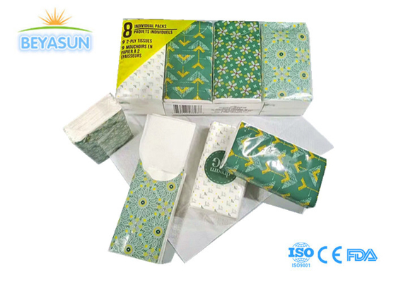 Handkerchief Mini Facial Tissues Colorful Pocket Tissues 7 PCS Pack Cute Paper Cleansing Tissue
