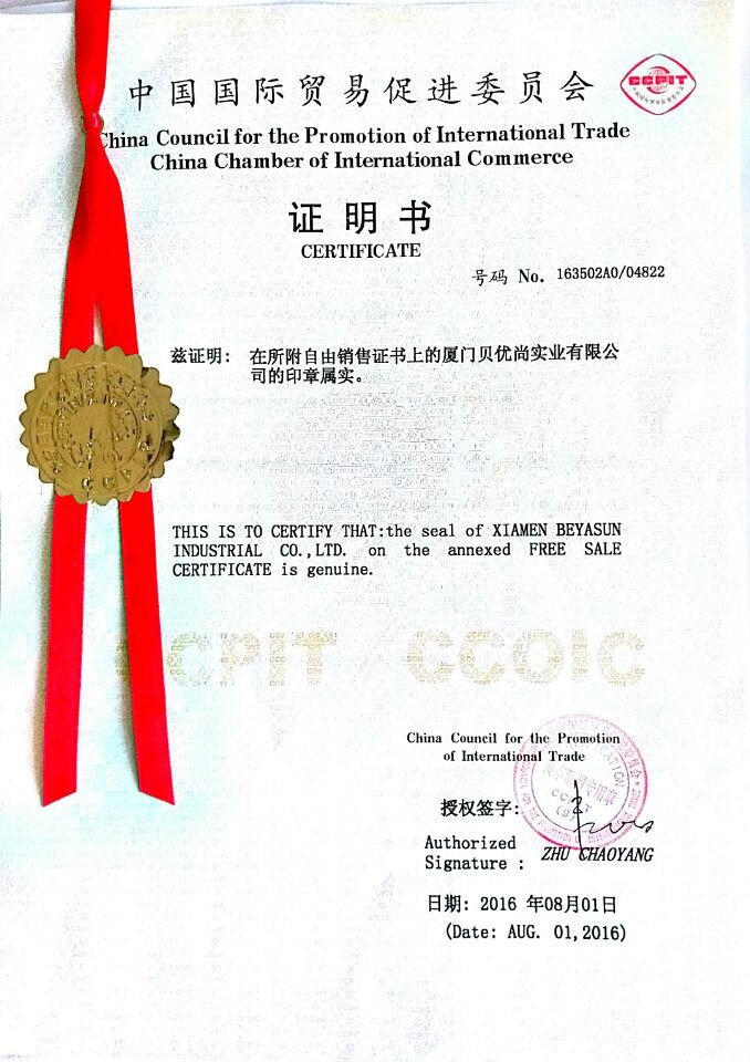 China Beyasun Industrial Co.,Ltd Certification